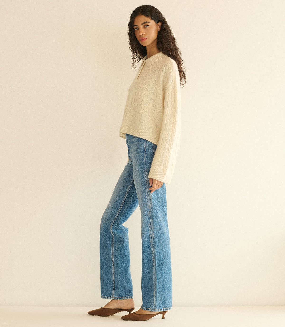 CAMBRIDGE CASHMERE SWEATER -- MAGNOLIA