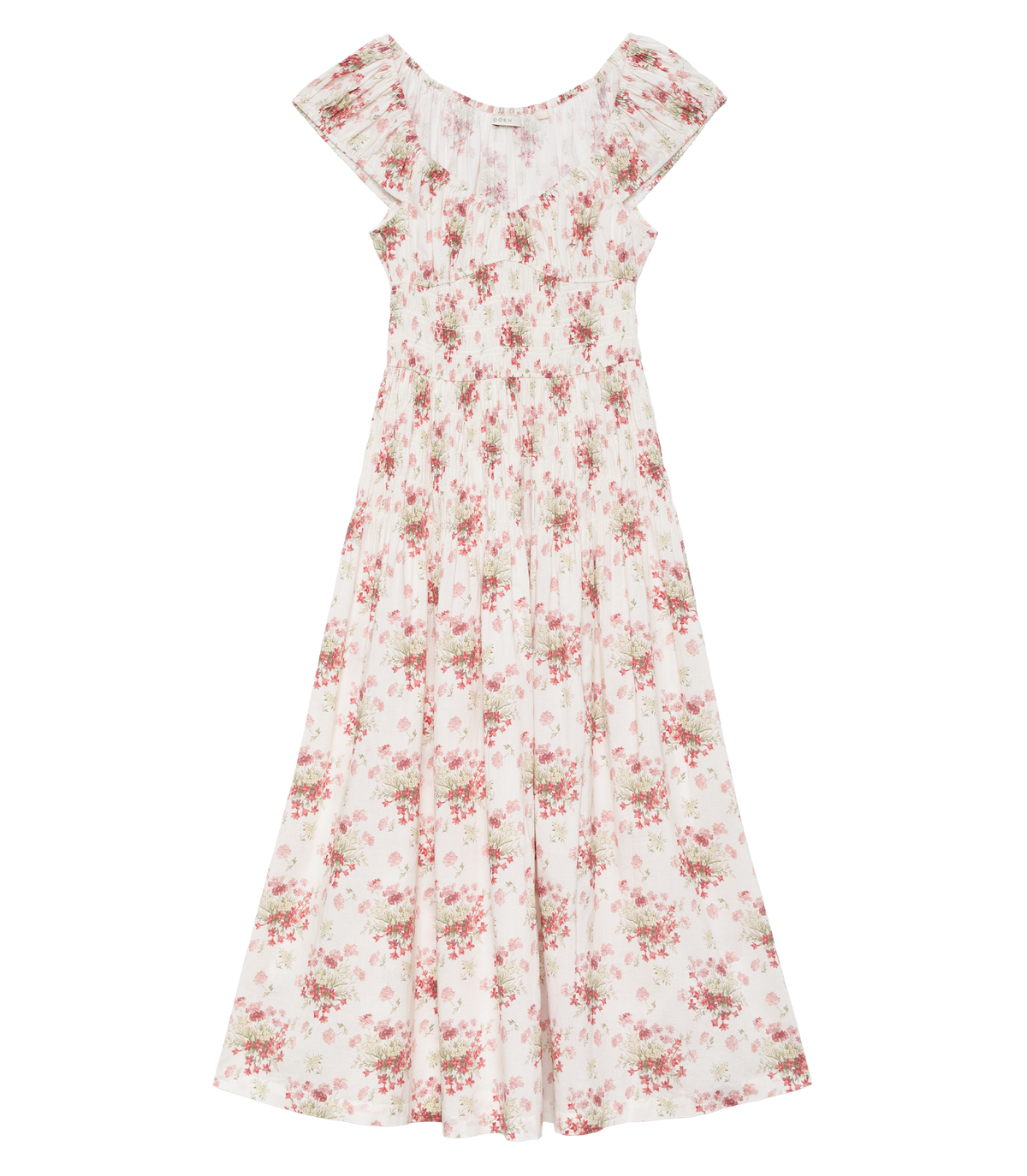 QUINETTE DRESS -- IVORY LANTANA FLORAL