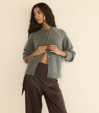 ADLEY CARDIGAN -- CHARCOAL MELANGE