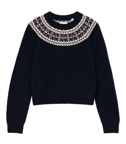BONIFACE CASHMERE SWEATER -- NAVY