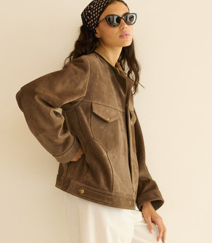 CARSON SUEDE JACKET -- SABLE