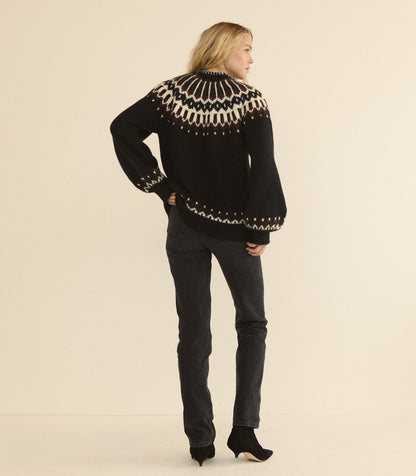 FIELD SWEATER -- BLACK ABERDEEN FAIR ISLE