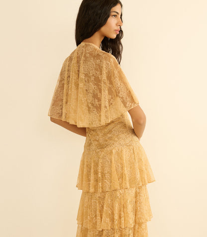 GWYNETH DRESS -- BEIGE PEARL