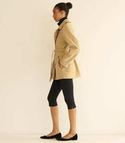 HUTTON SUEDE TRENCH -- BLONDE