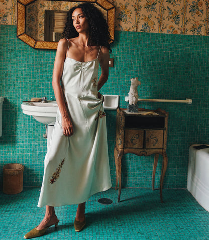 LORRAINE DRESS -- EUCALYPTUS