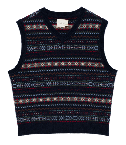 VINCENT VEST -- NAVY DASHWOOD FAIR ISLE